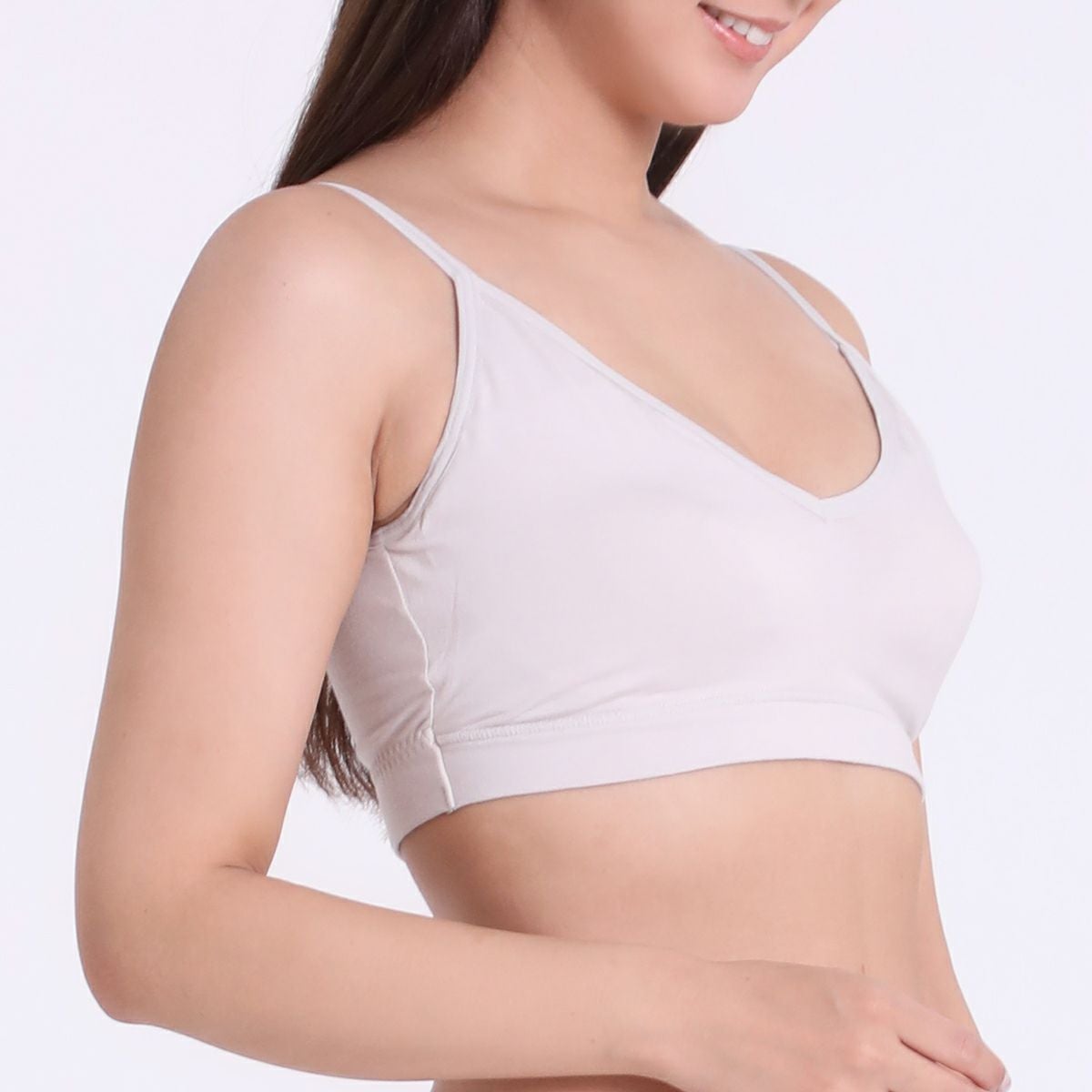 育乳ブラ・補正ブラのバックブラ・おやすみブラ　パールグレーの画像